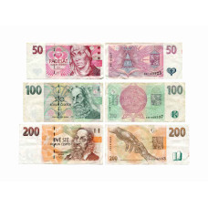 Набор 3 банкноты Чехии (50 крон, 100 крон, 200 крон)