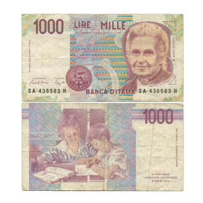 1000 лир Италии 1990 г. (G)