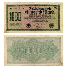 1000 марок Германии 15.09.1922 г. OE Af 269778*