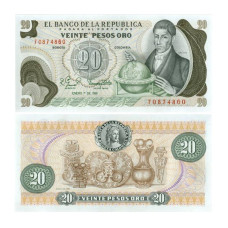 20 песо Колумбии 1981 г.