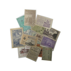 Набор банкнот Австрии, городские частные денежные знаки - нотгельды, по 20 геллеров (18 шт.)