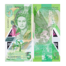 5 долларов Восточных Карибов 2021 г. (полимер)