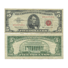 5 долларов США 1963 г. А61037489 А