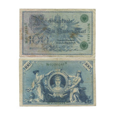 100 марок Германии 1908 г. (зеленая печать)
