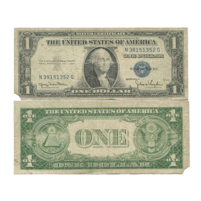 Банкнота 1 доллар США 1935 г. N 38151352 G. Серия D