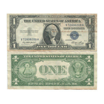 Банкнота 1 доллар США 1935 г. V 72806200 H. Серия E