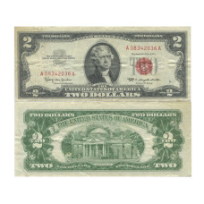 2 доллара США 1963 г. А 08342036 А