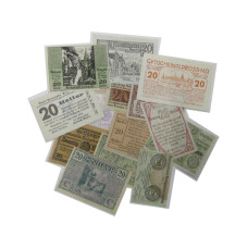 Набор банкнот Австрии, городские частные денежные знаки - нотгельды, по 20 геллеров (18 шт.) 1