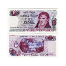 10 песо Аргентины (Decreto) 1973-1976 гг.