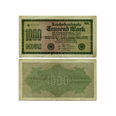 1000 марок Германии 15.09.1922 г. (номер серии зеленый)