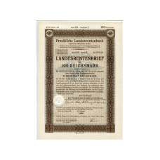 Ценная бумага 100 рейхсмарок Германии, 1940 год, 4 1/2%, Reihe XII