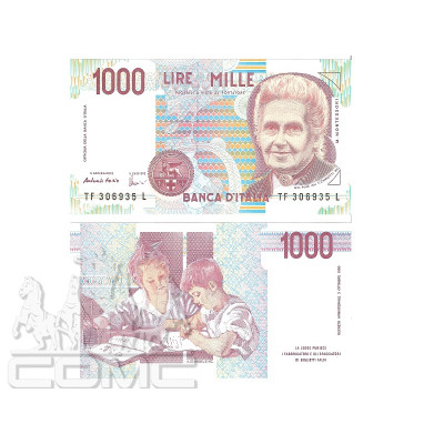 1000 лир Италии 1990 г. (пресс)