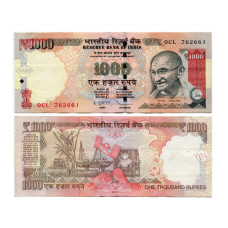 1000 рупий Индии 2013 г.