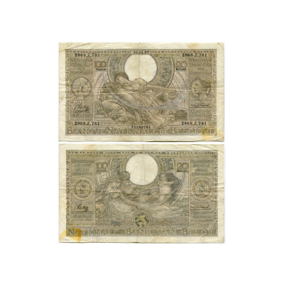 100 франков Бельгии 1937 г. (VG)