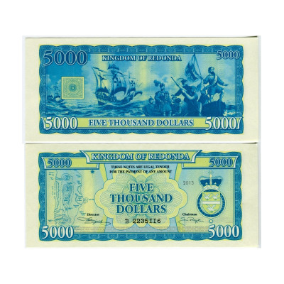 5000 долларов Королевства Редонды 2013 г. (пресс)