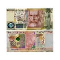 Тестовая банкнота Франции 2000 г., Леонардо Да Винчи