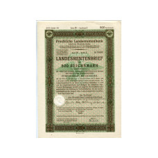 Ценная бумага 500 рейхсмарок Германии, 1940 год, 4 1/2%, Reihe IX