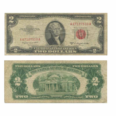 Банкнота 2 доллара США 1953 г. А67127510А