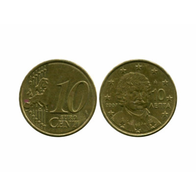 Монета 10 евроцентов Греции 2007 г.