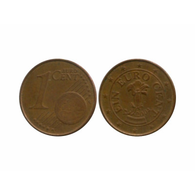 Монета 1 евроцент Австрии 2004 г.
