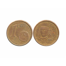 1 евроцент Франции 2006 г.