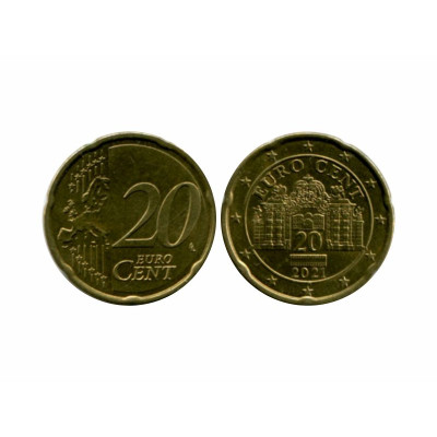 Монета 20 евроцентов Австрии 2021 г.  