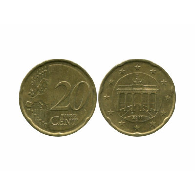 Монета 20 евроцентов Германии 2011 г. (F)