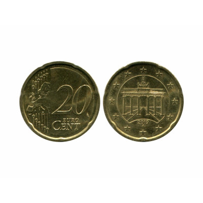 Монета 20 евроцентов Германии 2019 г. A