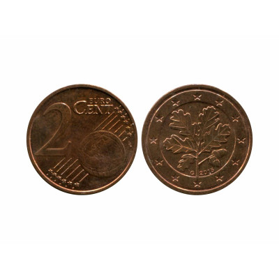 Монета 2 евроцента Германии 2015 г. (G)