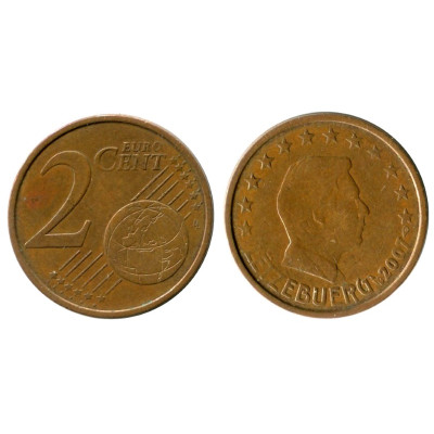 Монета 2 евроцента Люксембурга 2007 г.