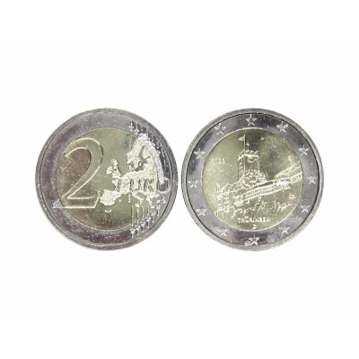 Биметаллическая монета 2 евро Германии 2022 г. Тюрингия. Замок Вартбург G