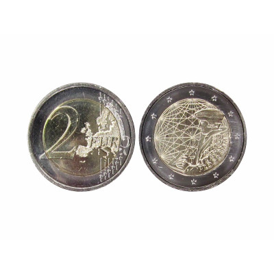 Биметаллическая монета 2 евро Германии 2022 г. 35 лет программе Эразмус F