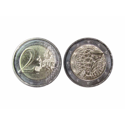 Биметаллическая монета 2 евро Германии 2022 г. 35 лет программе Эразмус G