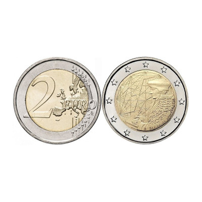 Биметаллическая монета 2 евро Греции 2022 г. 35 лет программе Эразмус
