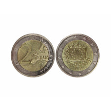 2 евро Кипра 2015 г. 30 лет флагу Европейского союза