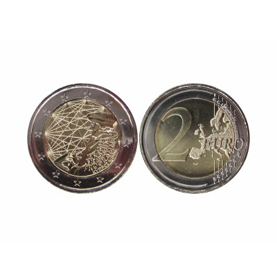 Биметаллическая монета 2 евро Кипра 2022 г. 35 лет программе Эразмус