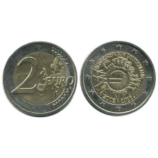 2 евро Германии 2012 г., 10 лет наличному обращению евро G