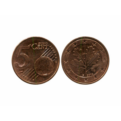 Монета 5 евроцентов Германии 2014 г. F