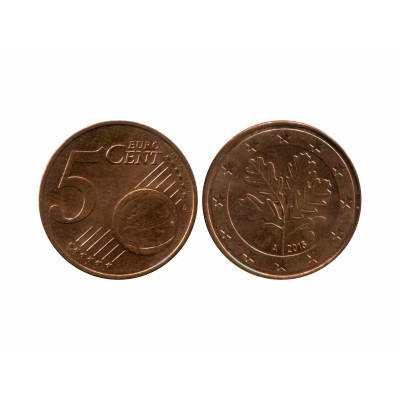 Монета 5 евроцентов Германии 2015 г. (A)