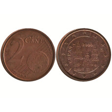 2 евроцента Испании 2000 г.