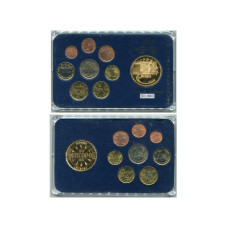 Набор из 8-ми евро монет Италии с юбилейным жетоном (разные года)