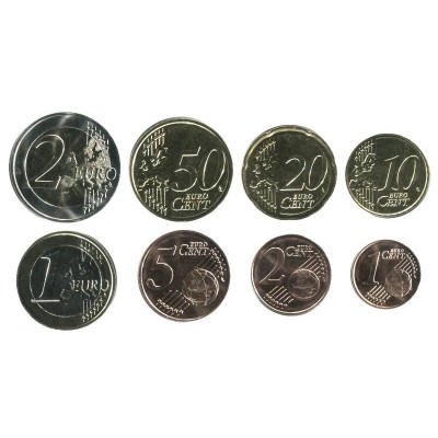 Монета Набор из 8-ми евро монет Кипра 2021 г.