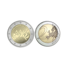2 евро Литвы 2023 г. Вместе с Украиной