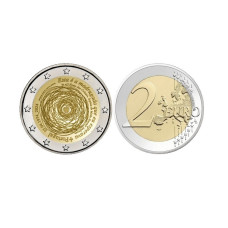 2 евро Португалии 2024 г. 50 лет со дня революции гвоздик 25 апреля 1974 года