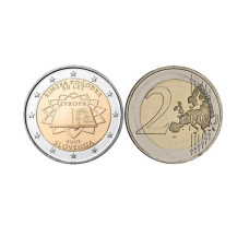 2 евро Словении 2007 г. 50 лет Подписания Римского Договора