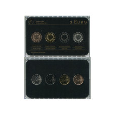 Набор из 4-х евро монет Латвии 2014 Г.