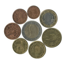 Набор 8 евро монет Австрии 2008 г.