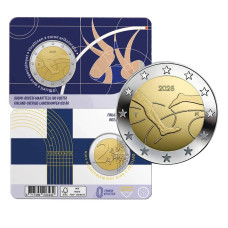 2 евро Финляндии 2025 г. 100 лет Финско-шведским легкоатлетическим играм (в коин-карте) 2