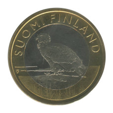 5 евро Финляндии 2014 г. Исторические регионы Финляндии. Животные - Аланды - Орлан 5 евро Финляндии 2014 г. Исторические регионы Финляндии. Животные - Аланды - Орлан