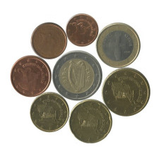 Набор 8 евромонет Кипра 2008-2016 гг.